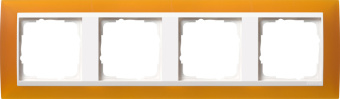 Gira 0214 332 Установочная рамка Gira Event Opaque Янтарный с промежуточной рамкой белого глянцевого цвета