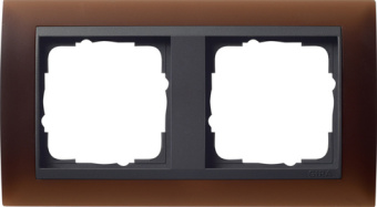 Gira 0212 13 Установочная рамка Gira Event Opaque Темно-коричневый с промежуточной рамкой антрацитового цвета