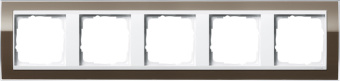 Gira 0215 763 Установочная рамка Gira Event Clear Коричневый с промежуточной рамкой белого глянцевого цвета