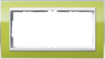 Gira 1002 743 Установочная рамка Gira Event Clear Зеленый  промежуточной рамкой белого глянцевого цвета