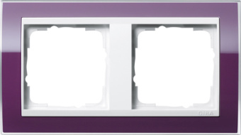 Gira 0212 753 Установочная рамка Gira Event Clear Темно-фиолетовый с промежуточной рамкой белого глянцевого цвета