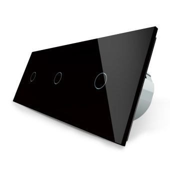 Трёхклавишный сенсорный выключатель livolo на 3 поста чёрного цвета