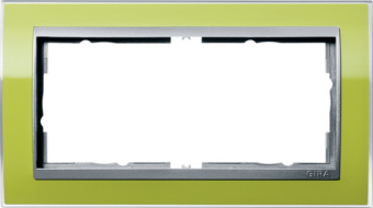 Gira 1002 746 Установочная рамка Gira Event Clear Зеленый с промежуточной рамкой цвета &quot;алюминий&quot;