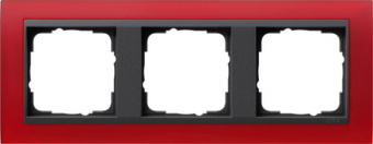 Gira 0213 88 Установочная рамка Gira Event Opaque Красный с промежуточной рамкой антрацитового цвета