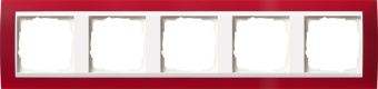 Gira 0215 398 Установочная рамка Gira Event Opaque Красный с промежуточной рамкой белого глянцевого цвета
