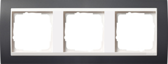 Gira 0213 328 Установочная рамка Gira Event Антрацитовый с промежуточной рамкой белого глянцевого цвета
