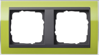 Gira 0212 748 Установочная рамка Gira Event Clear Зеленый с промежуточной рамкой антрацитового цвета