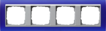 Gira 0214 93 Установочная рамка Gira Event Opaque Синий с промежуточной рамкой цвета &quot;алюминий&quot;