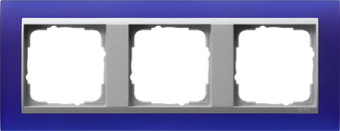 Gira 0213 93 Установочная рамка Gira Event Opaque Синий с промежуточной рамкой цвета &quot;алюминий&quot;