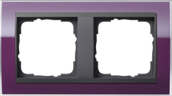 Gira 0212 758 Установочная рамка Gira Event Clear Темно-фиолетовый с промежуточной рамкой антрацитового цвета