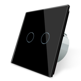 Двухклавишный сенсорный выключатель livolo чёрного цвета