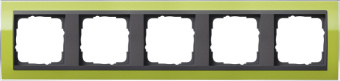 Gira 0215 748 Установочная рамка Gira Event Clear Зеленый с промежуточной рамкой антрацитового цвета