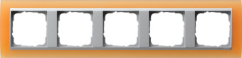 Gira 0215 53 Установочная рамка Gira Event Opaque Оранжевый с промежуточной рамкой цвета &quot;алюминий&quot;