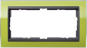 Gira 1002 748 Установочная рамка Gira Event Clear Зеленый с промежуточной рамкой антрацитового цвета