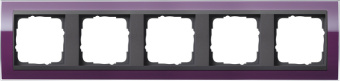 Gira 0215 758 Установочная рамка Gira Event Clear Темно-фиолетовый с промежуточной рамкой антрацитового цвета