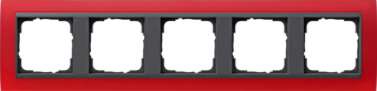 Gira 0215 88 Установочная рамка Gira Event Opaque Красный с промежуточной рамкой антрацитового цвета