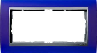 Gira 1002 93 Установочная рамка Gira Event Opaque Синий с промежуточной рамкой цвета &quot;алюминий&quot;